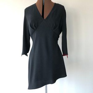 Vintage Black Empire Waist Pantsuit with Split Sleeves and Pant Leg